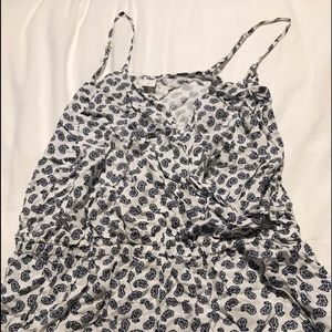 Blue and white romper